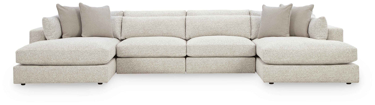 Ashbourne Estate Snowstone 4-Piece Double Chaise Sectional by Ashley at Eve Furniture