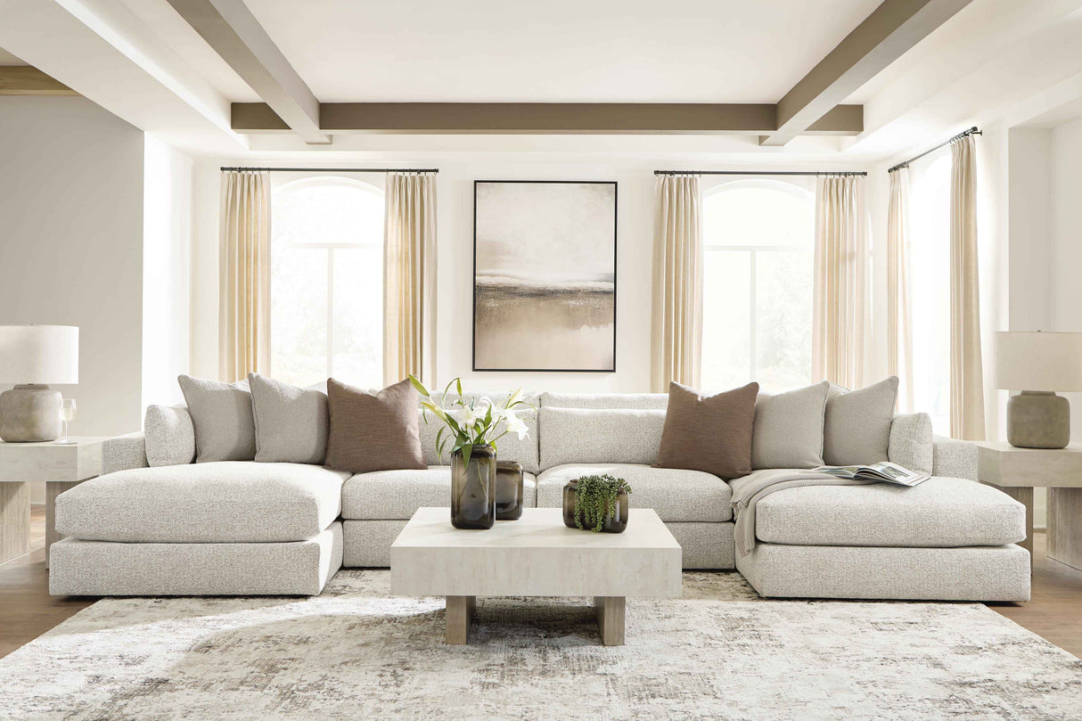 Ashbourne Estate Snowstone 4-Piece Double Chaise Sectional by Ashley at Eve Furniture