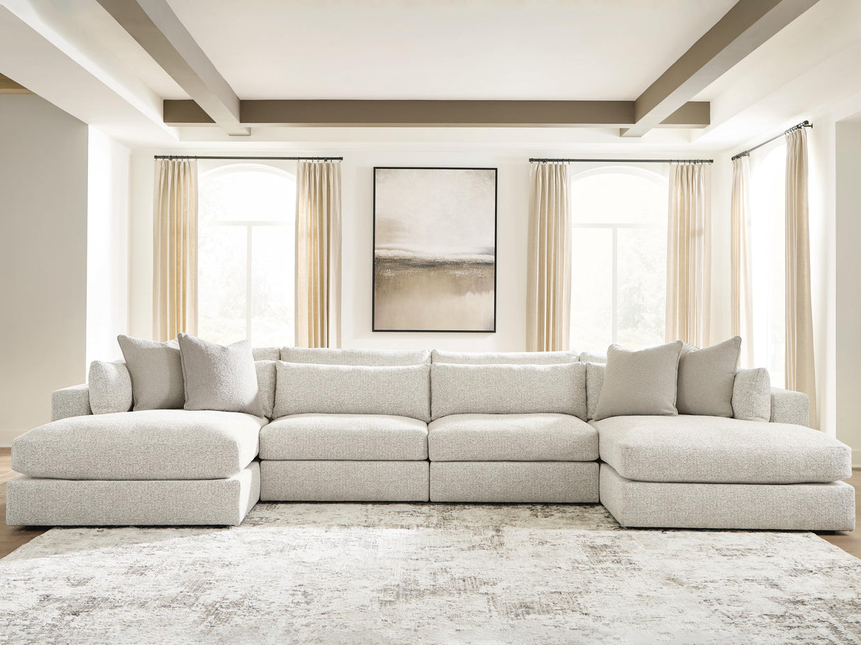 Ashbourne Estate Snowstone 4-Piece Double Chaise Sectional