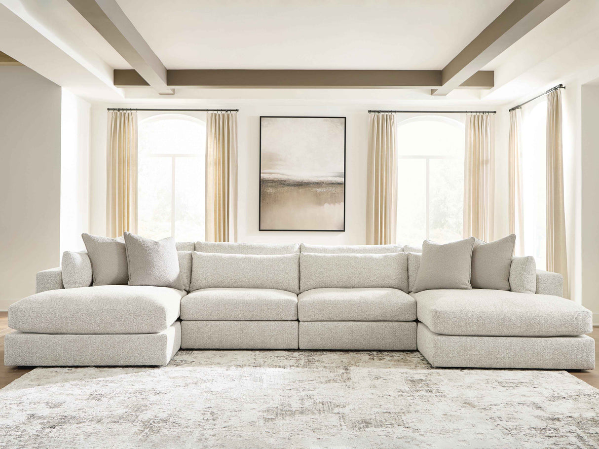 Ashbourne Estate Snowstone 4-Piece Double Chaise Sectional by Ashley at Eve Furniture