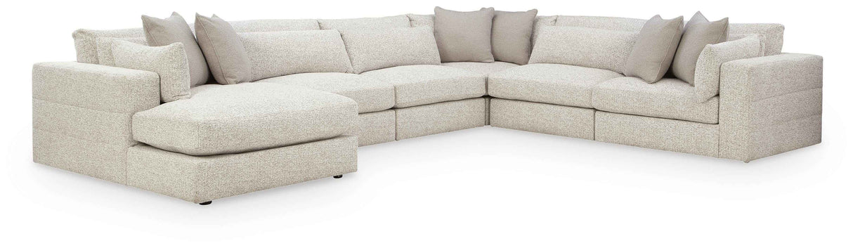 Ashbourne Estate Snowstone 6-Piece Sectional with LAF Chaise by Ashley at Eve Furniture