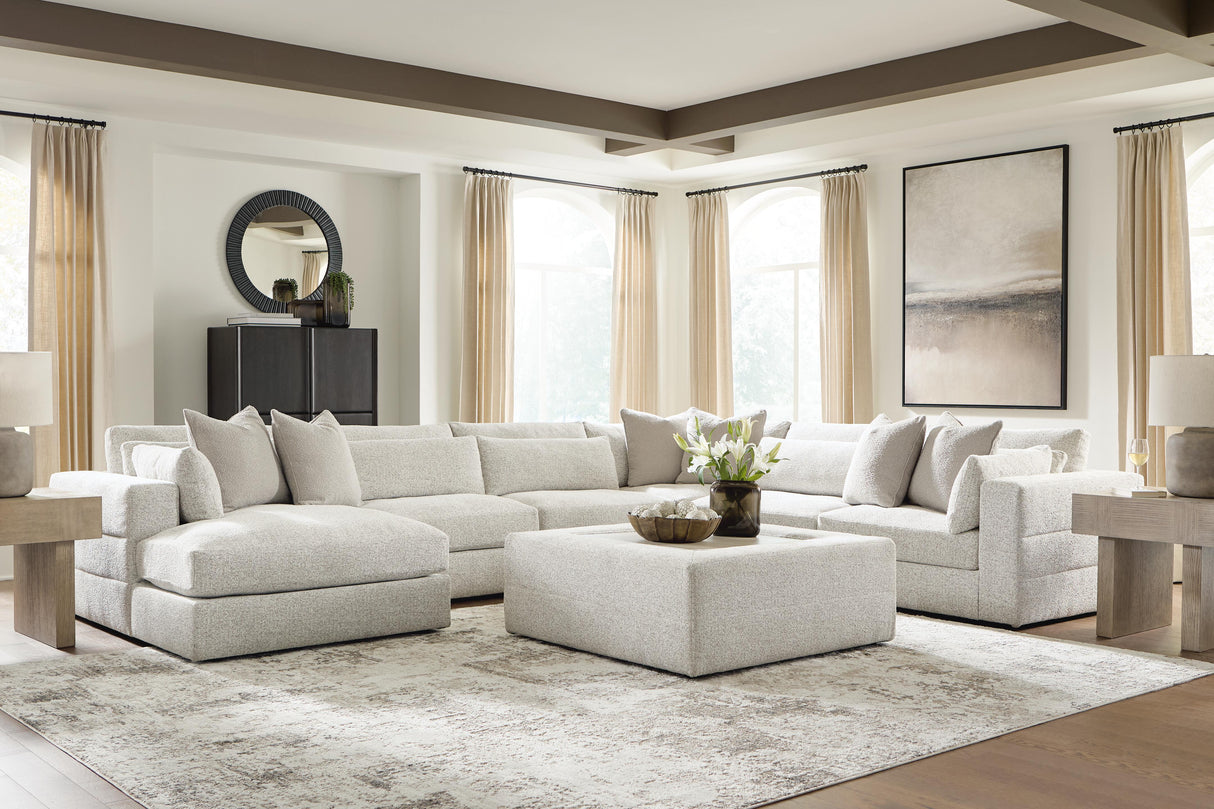 Ashbourne Estate Snowstone 6-Piece Sectional with LAF Chaise