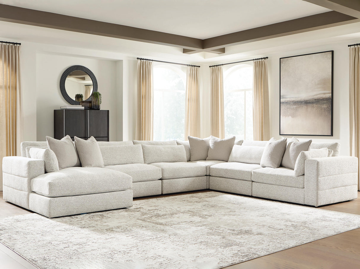 Ashbourne Estate Snowstone 6-Piece Sectional with LAF Chaise