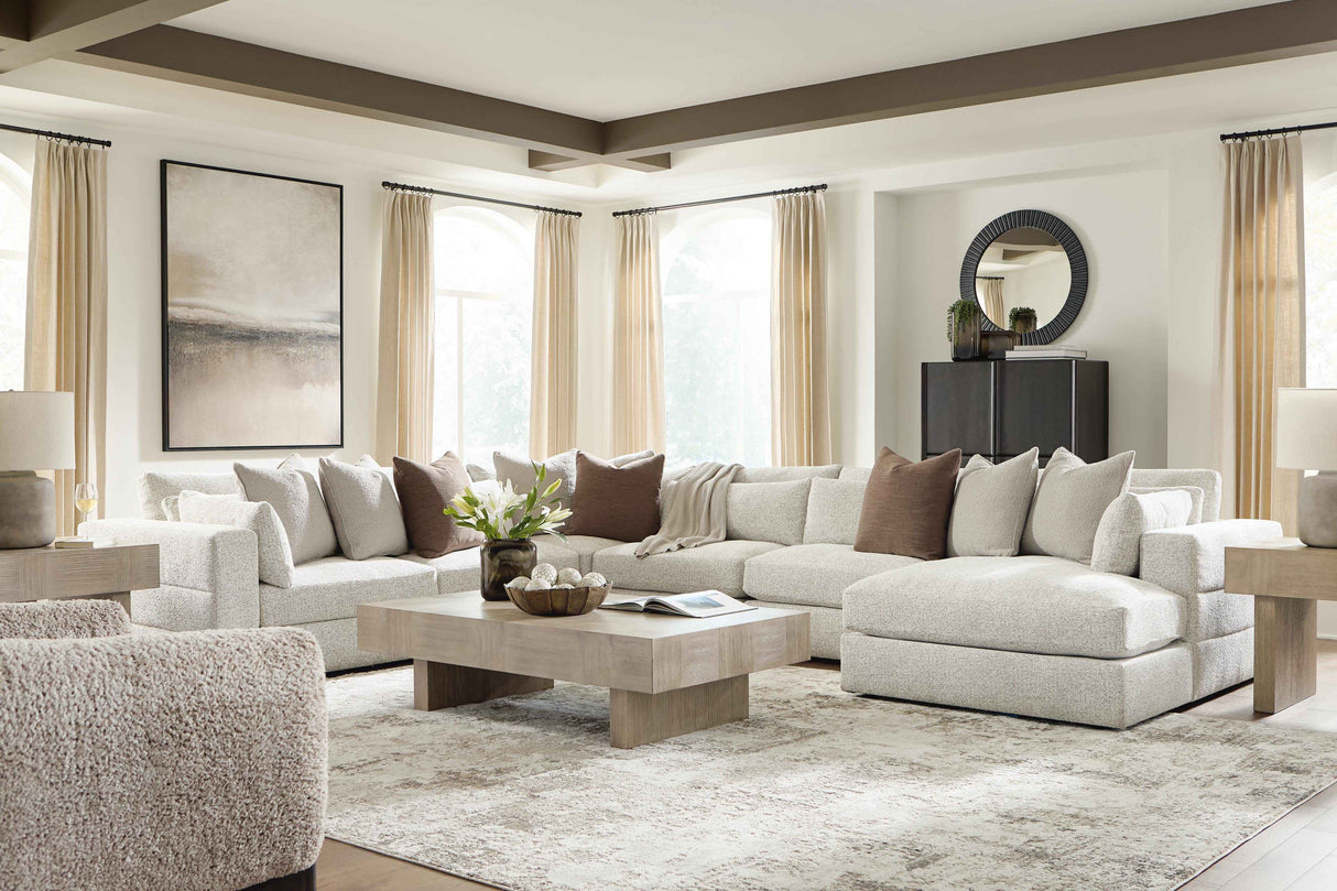 Ashbourne Estate Snowstone 6-Piece Sectional with RAF Chaise by Ashley at Eve Furniture