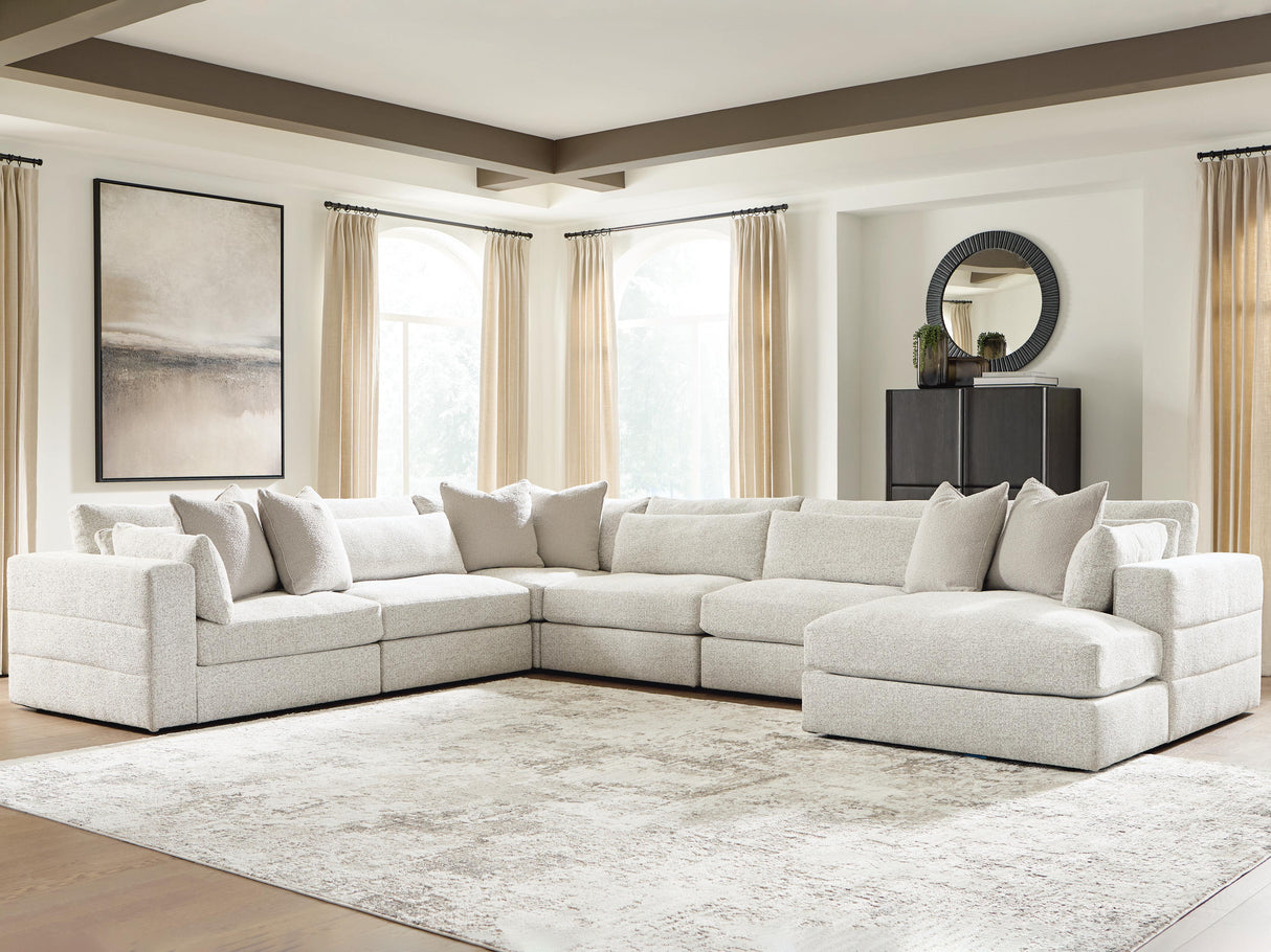 Ashbourne Estate Snowstone 6-Piece Sectional with RAF Chaise