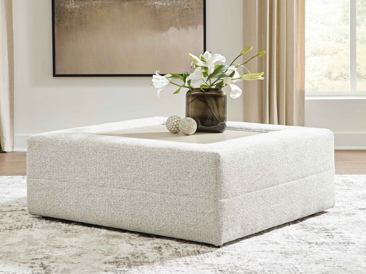Ashbourne Estate Snowstone Oversized Accent Ottoman by Ashley at Eve Furniture