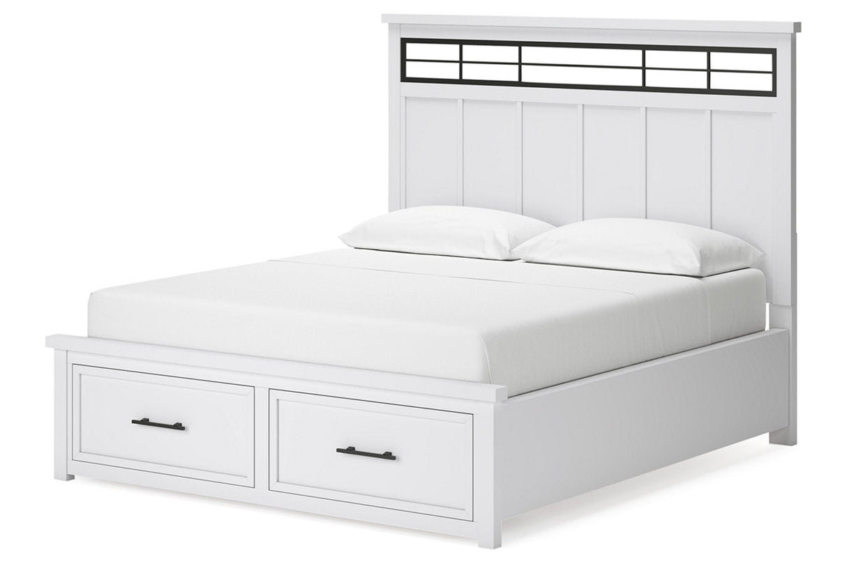 Ashbryn White/Natural California King Storage Platform Bed by Ashley at Eve Furniture