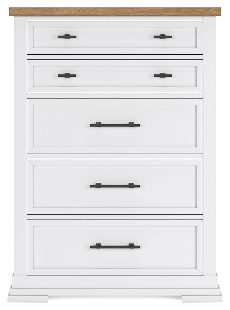 Ashbryn White/Natural Chest of Drawers by Ashley at Eve Furniture