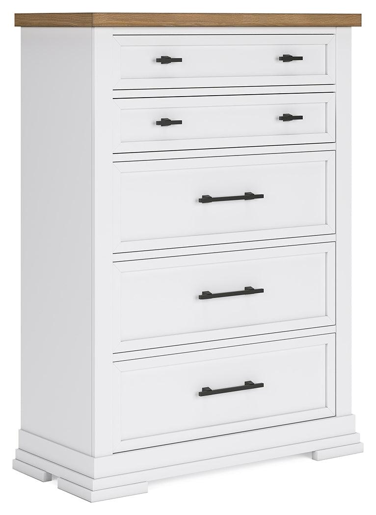 Ashbryn White/Natural Chest of Drawers by Ashley at Eve Furniture
