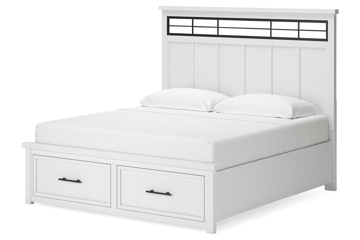 Ashbryn White/Natural King Storage Platform Bed by Ashley at Eve Furniture