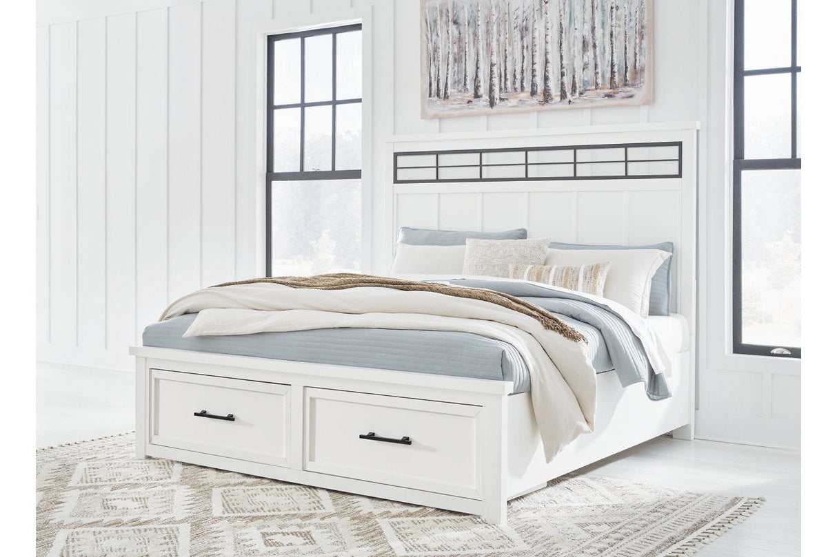 Ashbryn White/Natural Storage Platform Bedroom Set by Ashley at Eve Furniture
