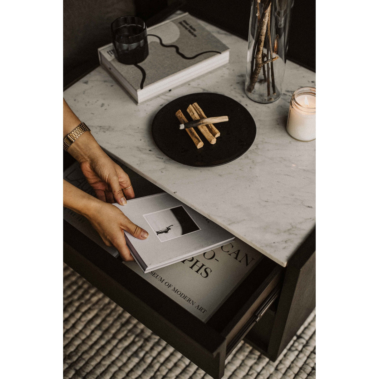 Ashcroft Dark Grey Nightstand by Moe's Home at Eve Furniture