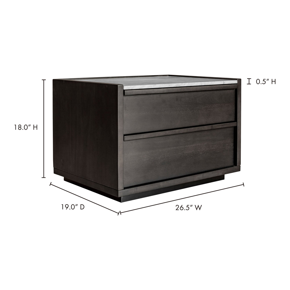 Ashcroft Dark Grey Nightstand by Moe's Home at Eve Furniture