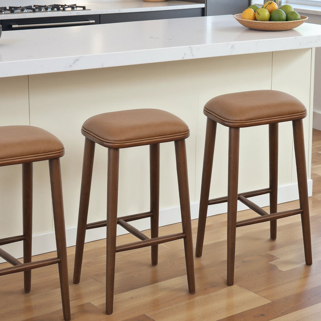 Jason Walnut PU Leather Bar Stool by Ashcroft Imports at Eve Furniture