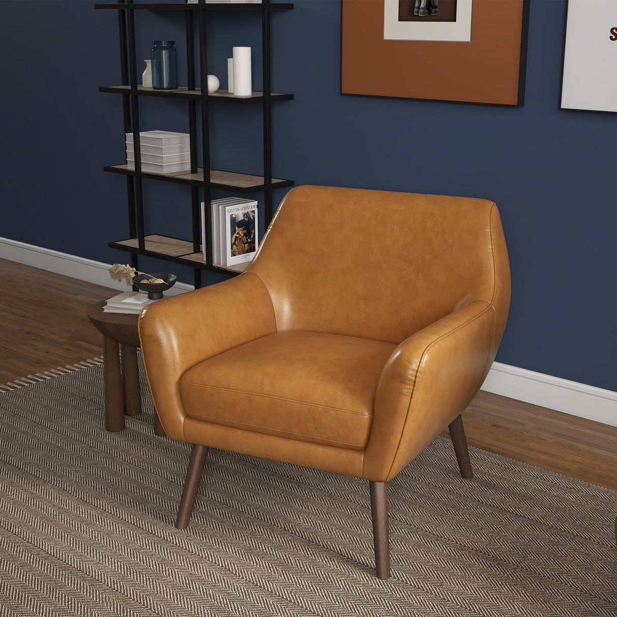 Panom Tan Leather Lounge Chair by Ashcroft Furniture at Eve Furniture