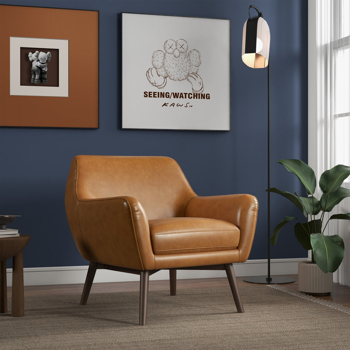 Panom Tan Leather Lounge Chair by Ashcroft Furniture at Eve Furniture