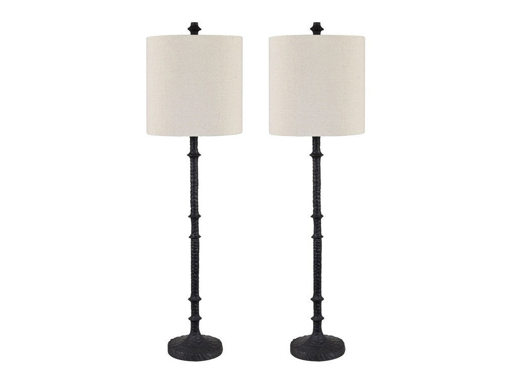 Asher Black Buffet Lamp (Set of 2) by Crestview at Eve Furniture