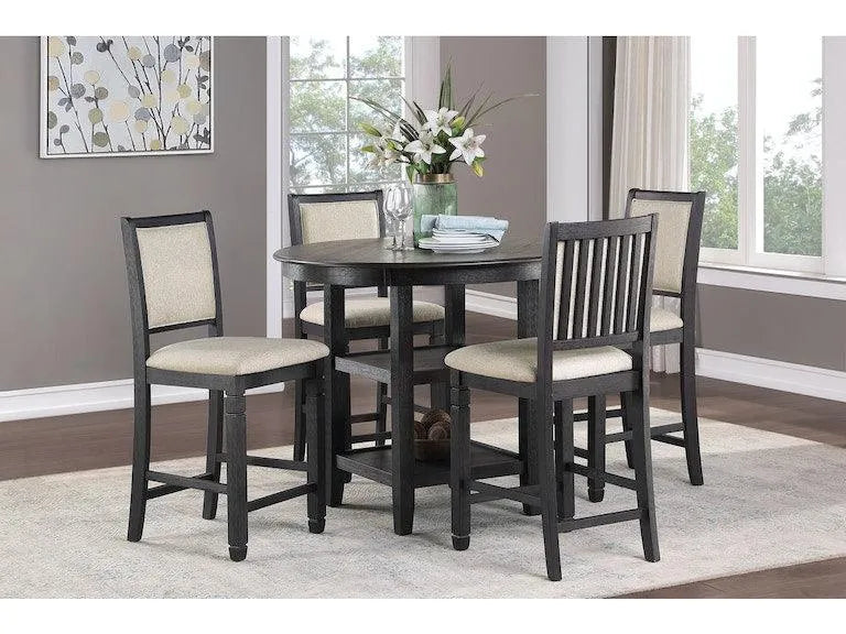 Asher Black/Brown Counter Chair, Set of 2 by Homelegance at Eve Furniture