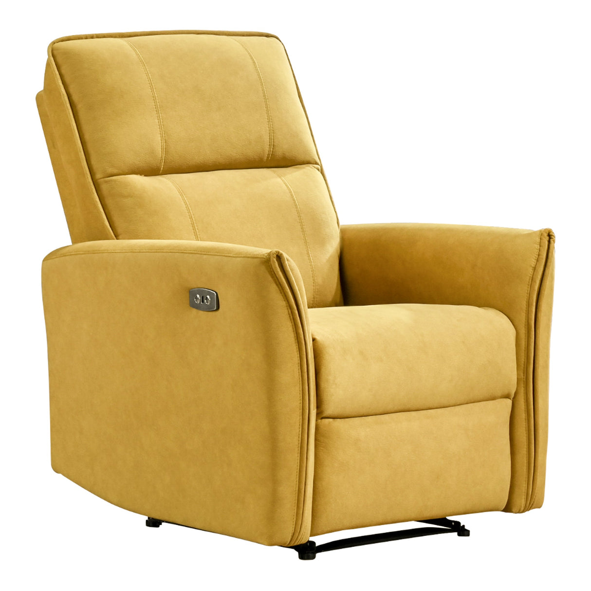 Asheville Dark Yellow Suede Recliner Chair by Ashcroft Furniture at Eve Furniture