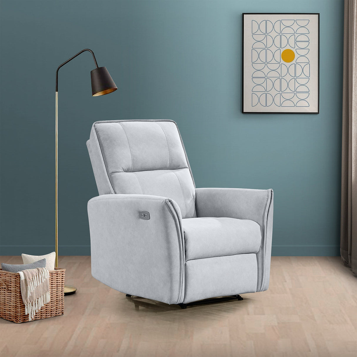 Asheville Grey Suede Recliner Chair by Ashcroft Furniture at Eve Furniture