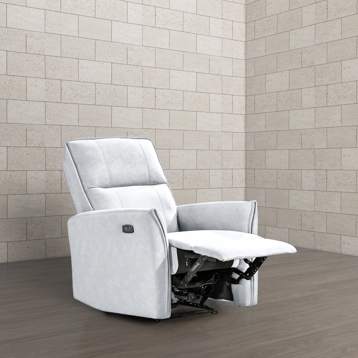 Asheville Grey Suede Recliner Chair by Ashcroft Furniture at Eve Furniture