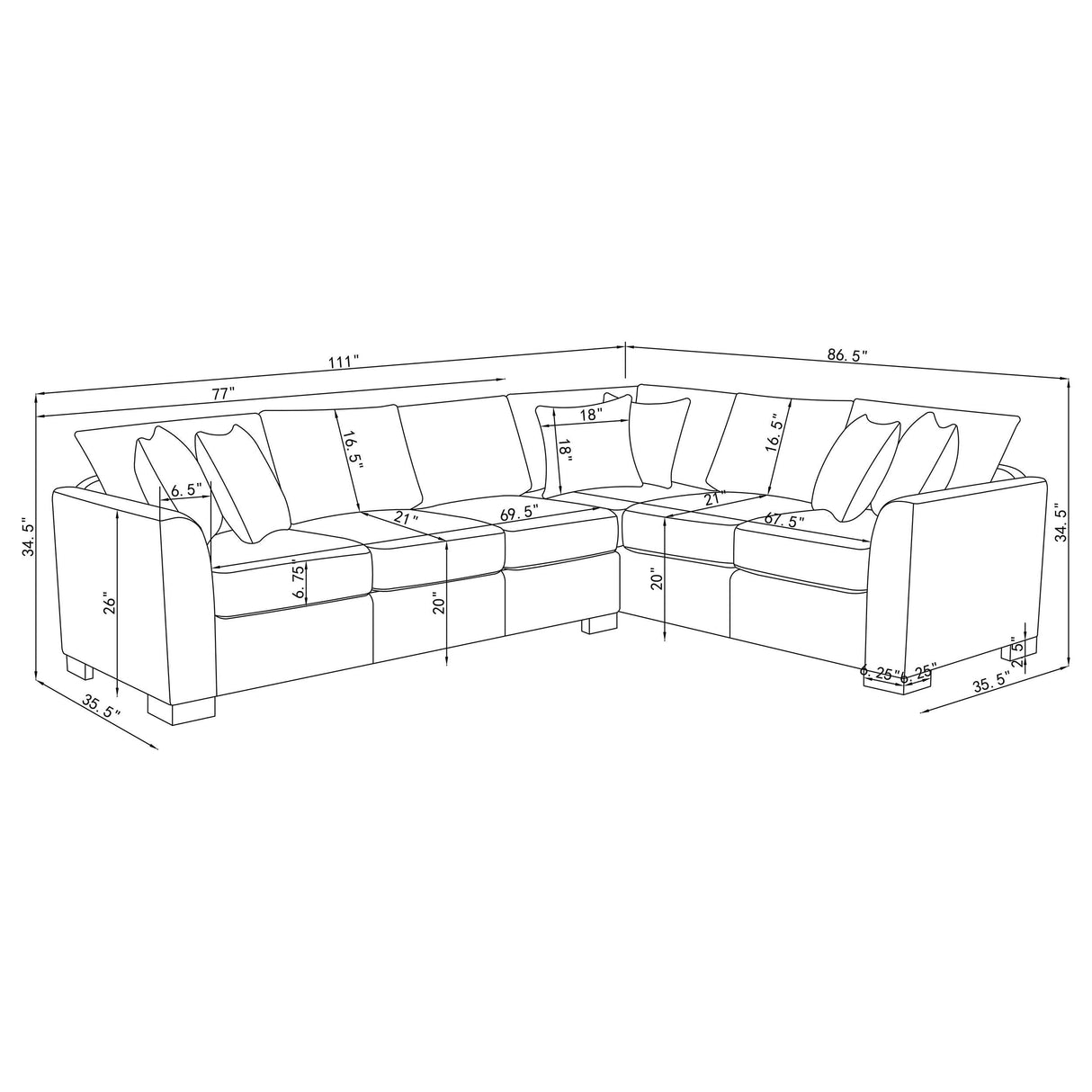Ashford Greige Chenille Upholstered Sleeper Sectional Sofa by Coaster at Eve Furniture