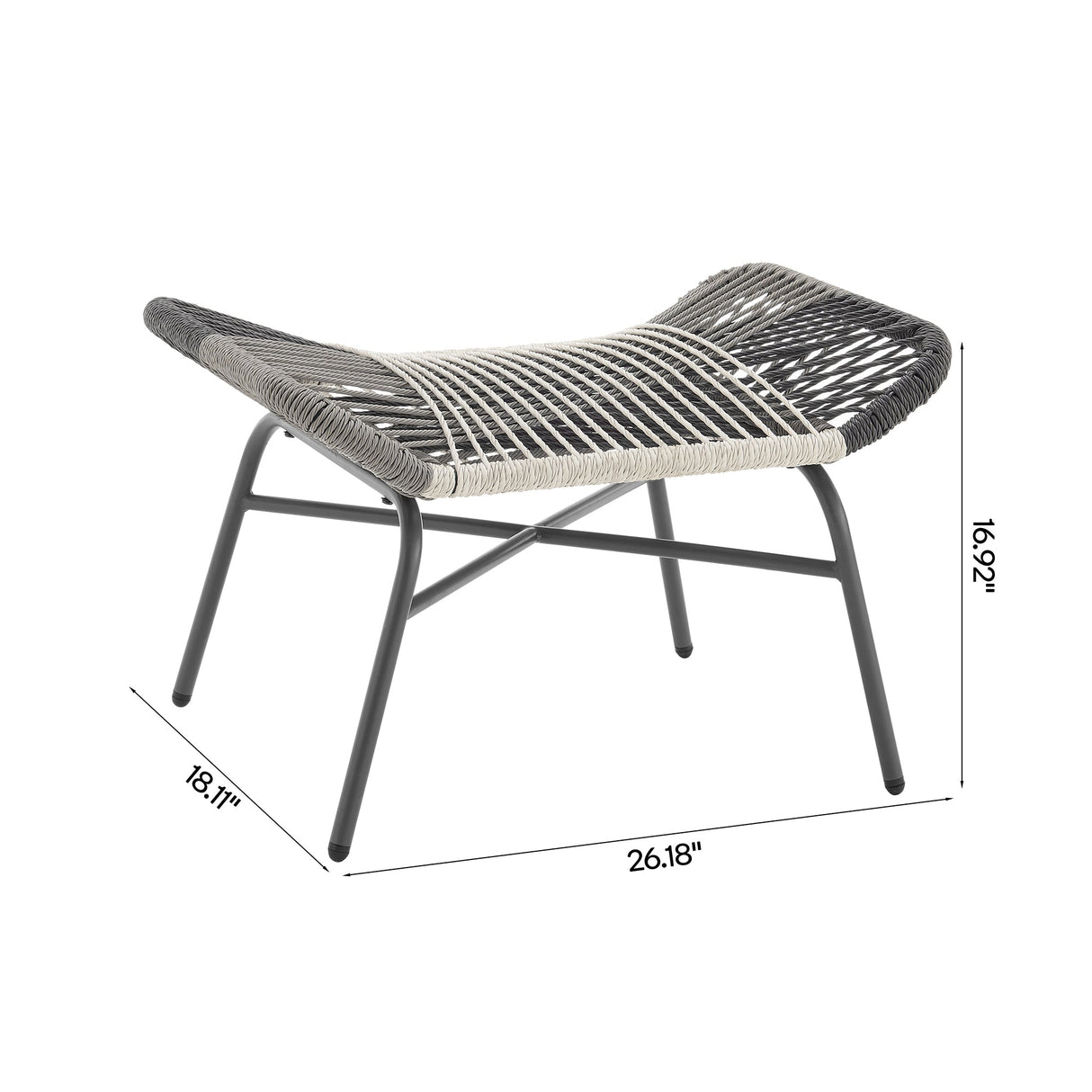 Ashland 3-Piece Patio Conversation Set with Foot Ottomans in Cream by Manhattan Comfort at Eve Furniture
