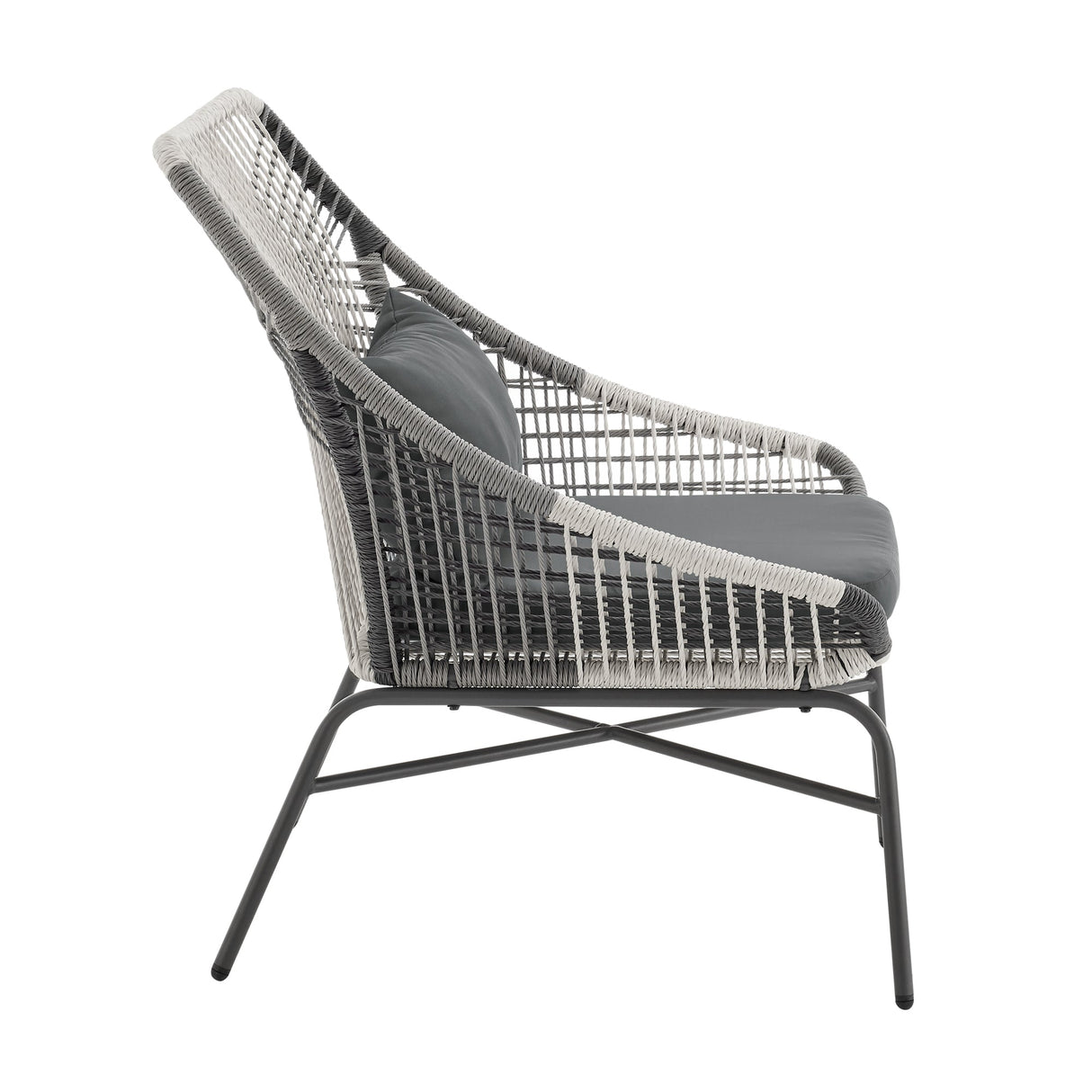 Ashland 3-Piece Patio Conversation Set with Foot Ottomans in Grey by Manhattan Comfort at Eve Furniture