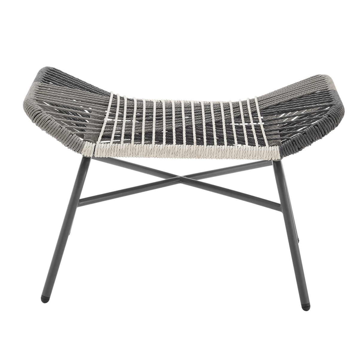 Ashland 3-Piece Patio Conversation Set with Foot Ottomans in Grey by Manhattan Comfort at Eve Furniture