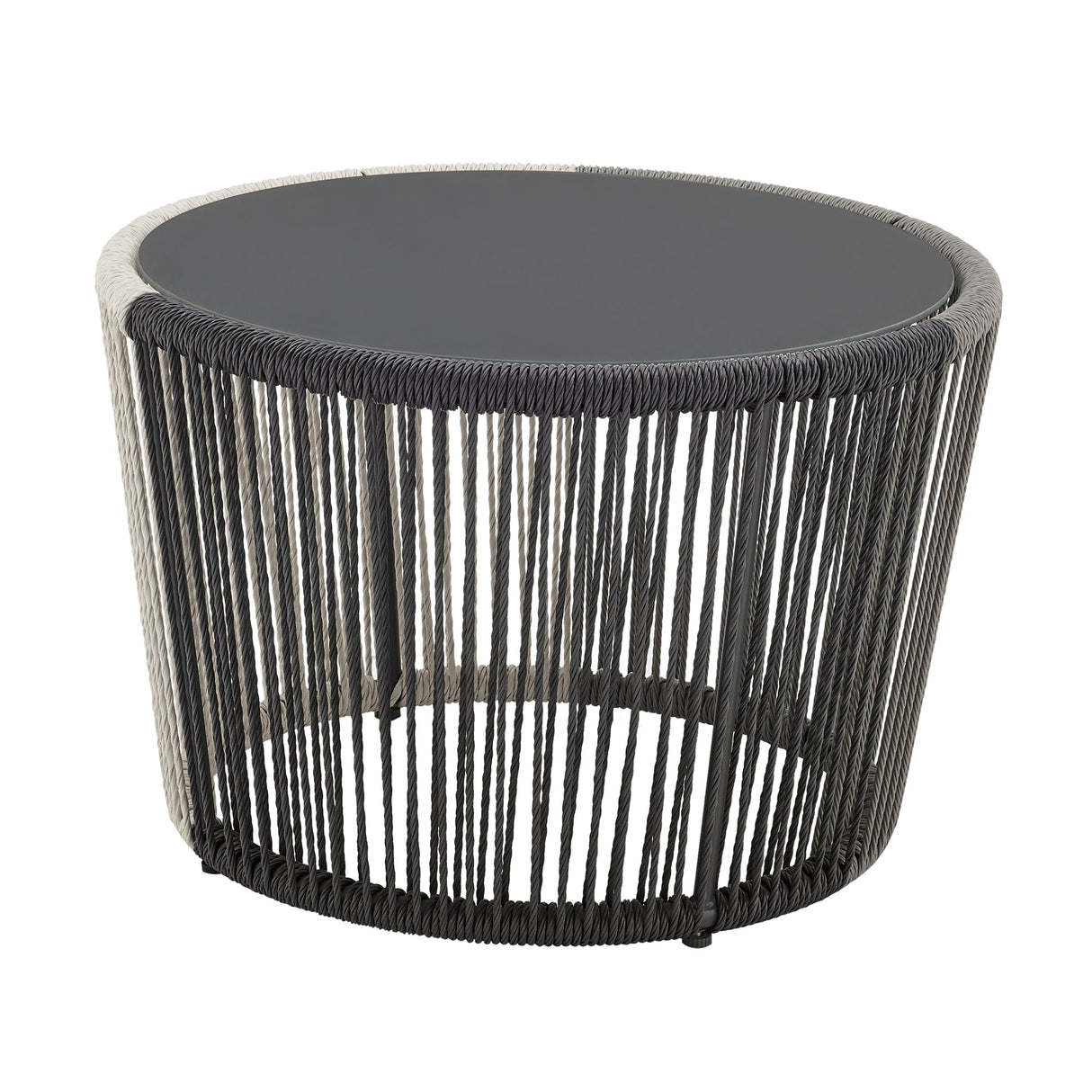 Ashland 3-Piece Patio Conversation Set with Foot Ottomans in Grey by Manhattan Comfort at Eve Furniture
