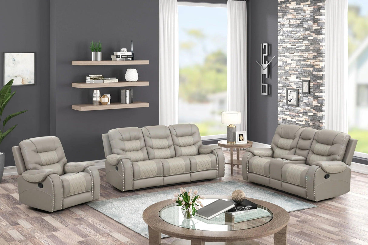 Ashley Gray 3-Piece Reclining Living Room Set by Happy Homes at Eve Furniture