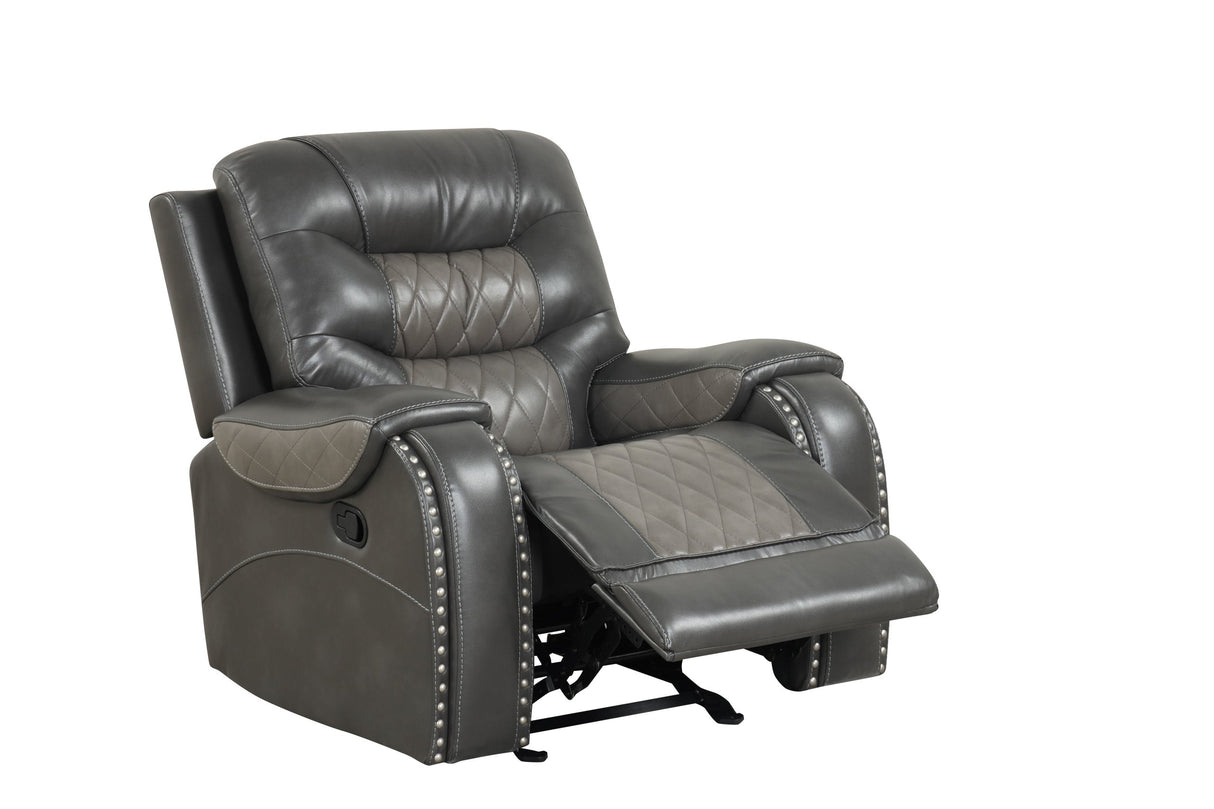 Ashley Gray Two-Tone 3-Piece Reclining Living Room Set by Happy Homes at Eve Furniture