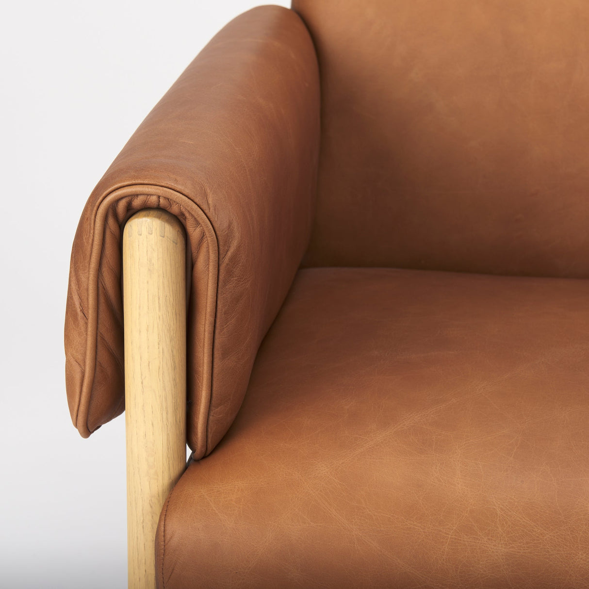 Ashton Brown Leather w/ Light Wood Accent Chair by Mercana at Eve Furniture