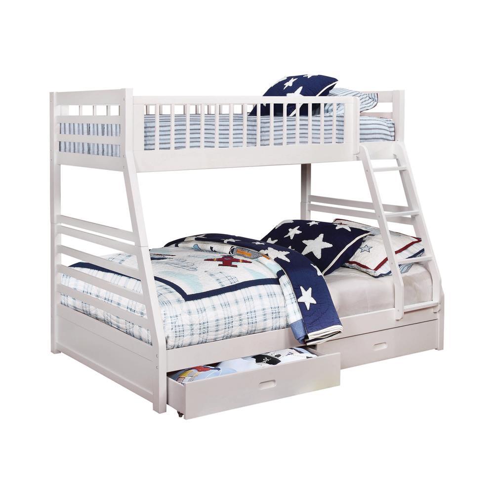 Ashton White Twin over Full 2-Drawer Bunk Bed by Coaster at Eve Furniture