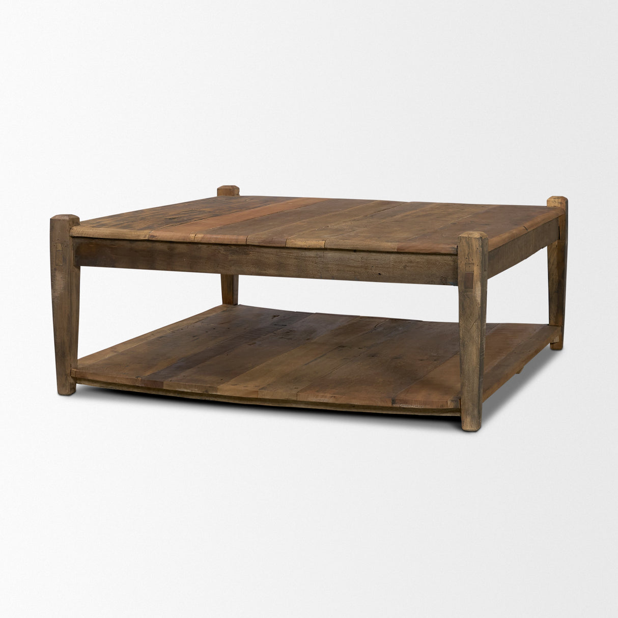 Ashwick Dark Brown Reclaimed Wood Square Coffee Table by Mercana at Eve Furniture