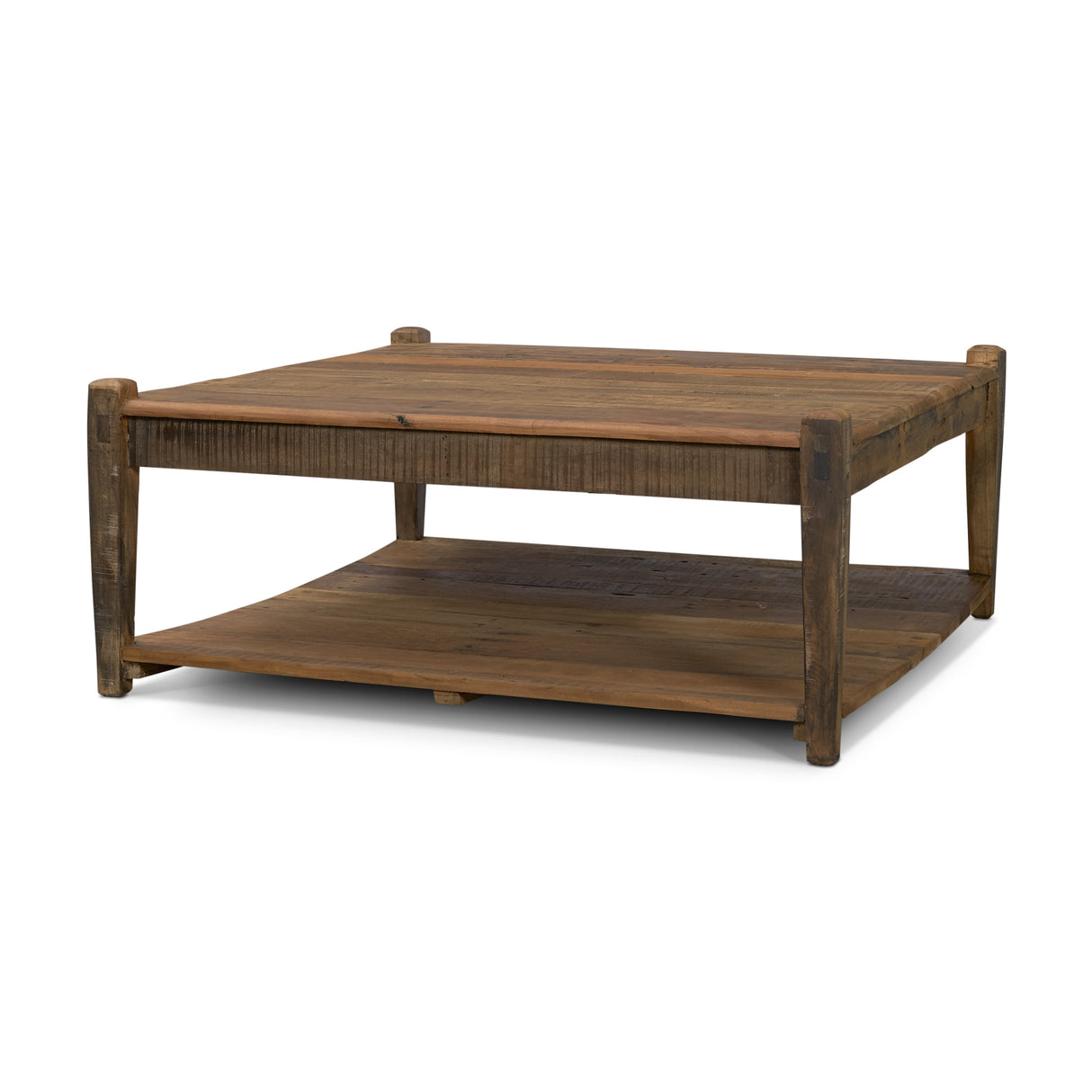 Ashwick Dark Brown Reclaimed Wood Square Coffee Table by Mercana at Eve Furniture