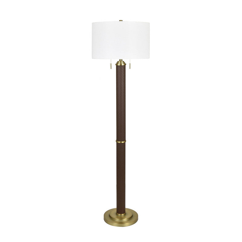 Ashwin Brown/Gold Floor Lamp by Crestview at Eve Furniture