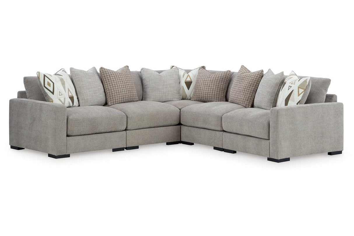 Aslan Court Pebble 5-Piece Sectional by Ashley at Eve Furniture