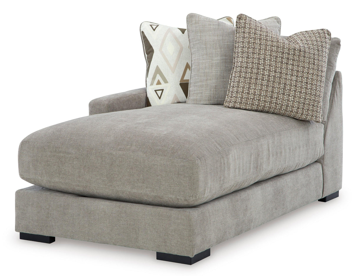 Aslan Court Pebble 6-Piece Left Arm Facing (LAF) Chaise Sectional by Ashley at Eve Furniture