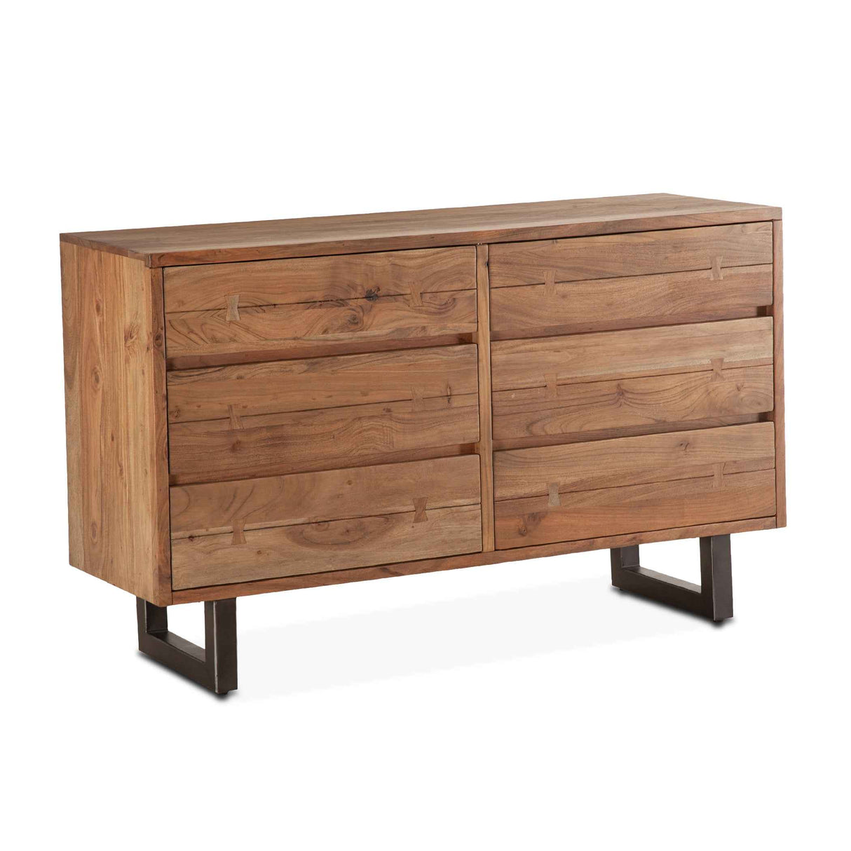 Aspen 58" Six Drawer Dresser in Smoked Acacia by Home Trends & Design at Eve Furniture