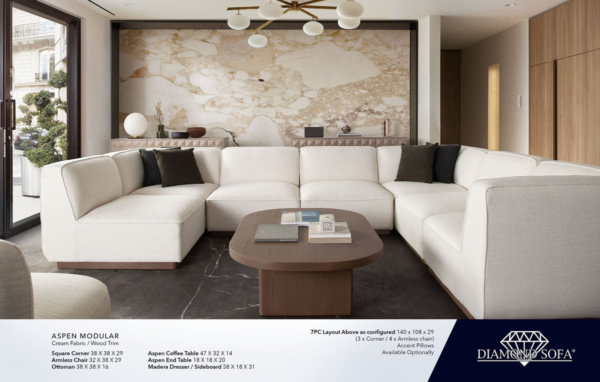 Aspen Almond Oak Coffee Table by Diamond Sofa at Eve Furniture