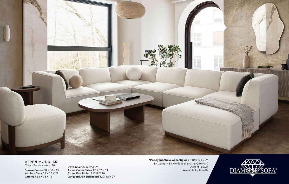 Aspen Almond Oak Coffee Table by Diamond Sofa at Eve Furniture