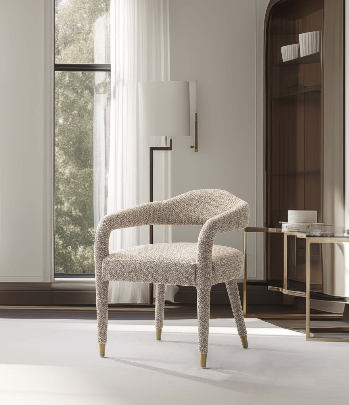 Aspen Dining Armchair in Gold Dust by Manhattan Comfort at Eve Furniture