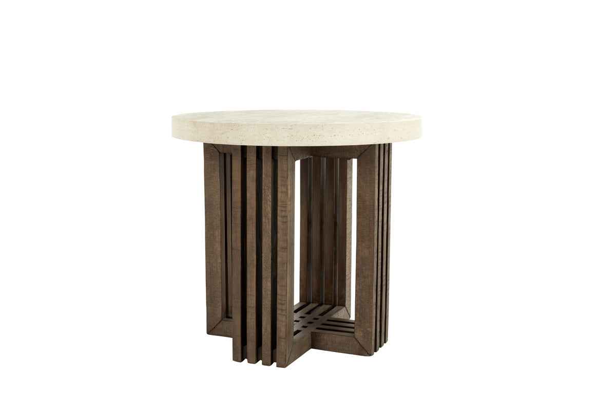 Aspen Distressed Brown/Weathered Chalk End Table by Classic Home at Eve Furniture