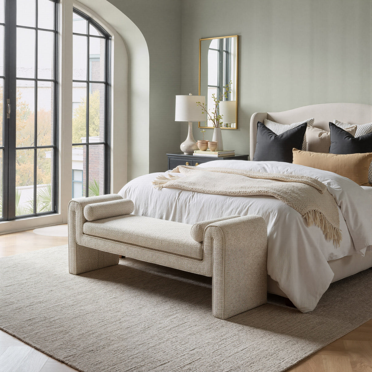 Astar Beige Bench by Zuomod at Eve Furniture