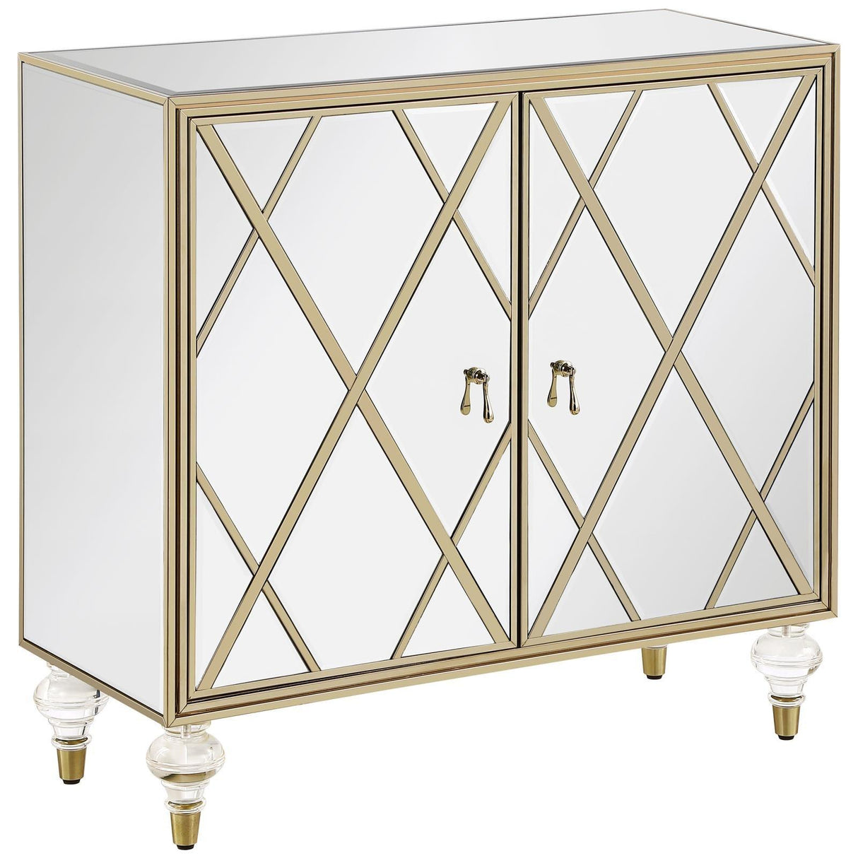 Astilbe Mirror/Champagne 2-Door Accent Cabinet by Coaster at Eve Furniture