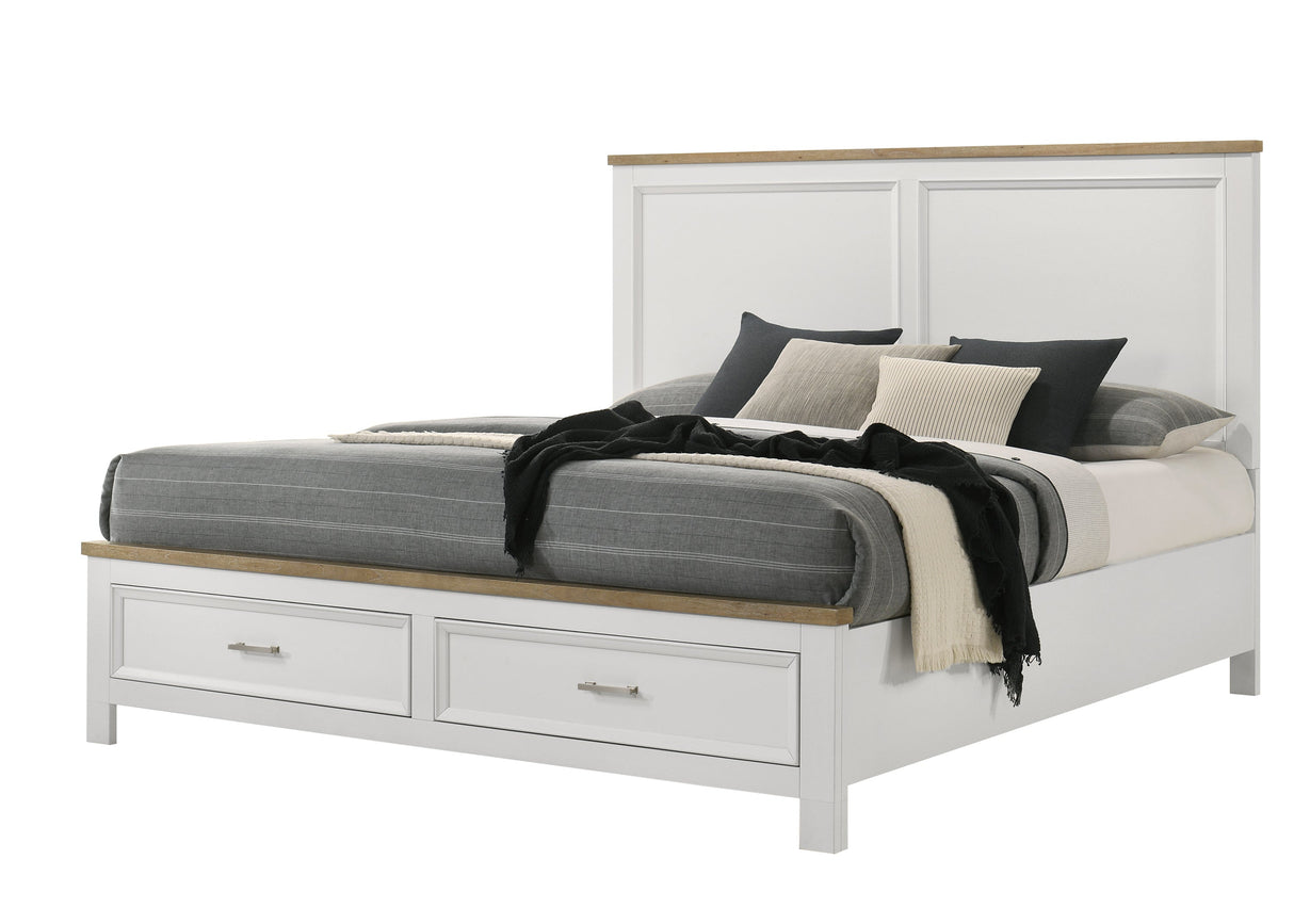 Aston White King Storage Bed by Crown Mark at Eve Furniture