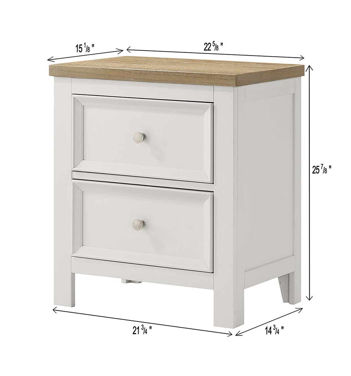 Aston White Nightstand by Crown Mark at Eve Furniture