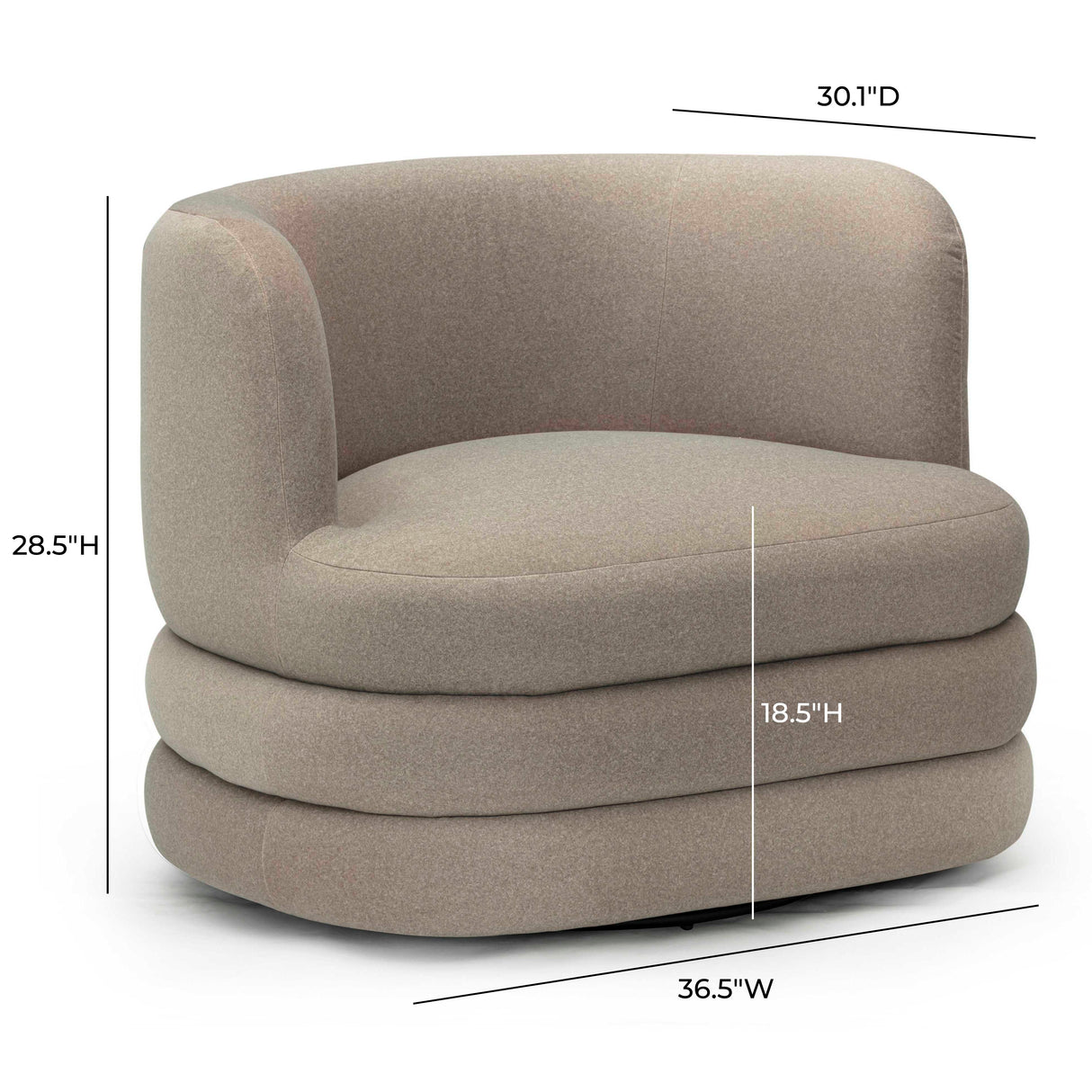 Astor Faux Mohair Swivel Hotel Lounge Chair by TOV Furniture at Eve Furniture
