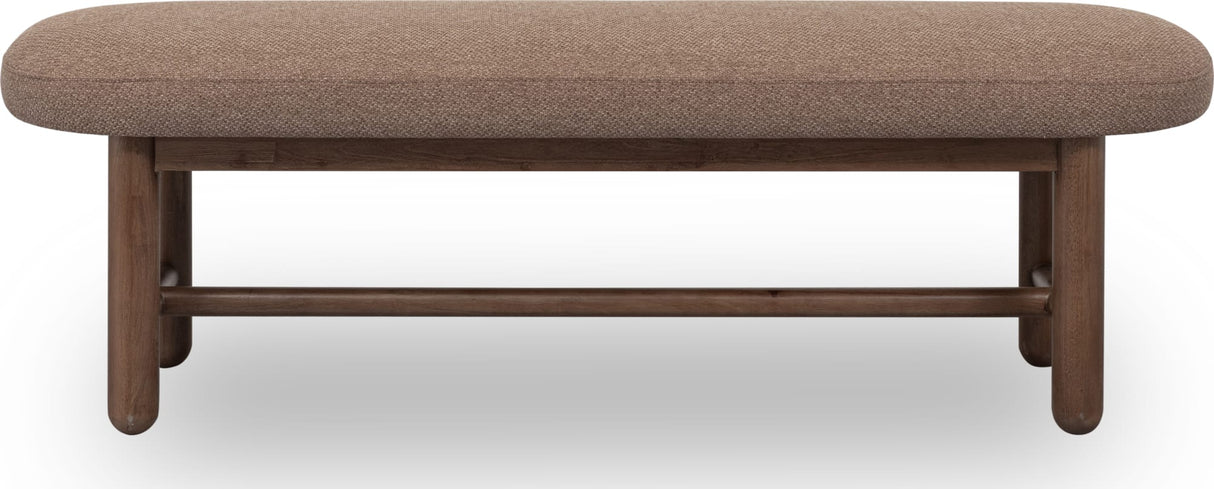 Astor Wheat Bread/Claystone Oval Upholstered Bench by Modus Furniture at Eve Furniture